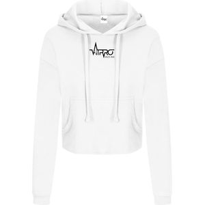 FitProWear Cropped Hoodie Dames - Wit - Maat M  - Korte trui - Korte Hoodie - Hoodie - Trui - Sporttrui - Sportkleding - Casual Kleding - Cropped Hoodie -