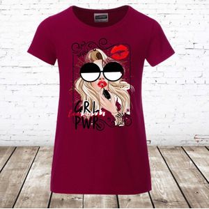 Shirt meisjes Girl power -James & Nicholson-122/128-t-shirts meisjes