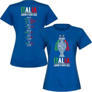 Italië Champions of Europe 2021 Road To Victory T-Shirt - Blauw - Dames - S - 8