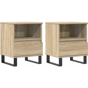 vidaXL Nachtkastjes - Set van 2 - Sonoma Eiken Nachtkastjes - Salontafel - Houten Kast - Bruine Kast - Vintage Kast