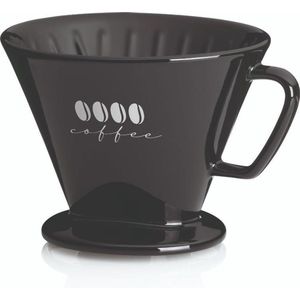 Koffiefilterhouder L, Porselein, Zwart - Kela | Excelsa