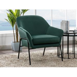 Vente-unique Fauteuil van spargroen velours CERITA L 74 cm x H 84 cm x D 81.5 cm