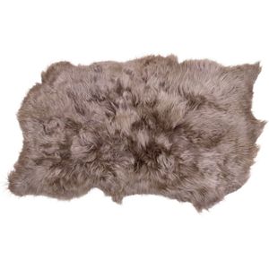 Designer schapenvacht vloerkleed 185 x 130 cm patchwork Beige; Taupes-sHoogpolig vloerkleed natuurlijke vorm.