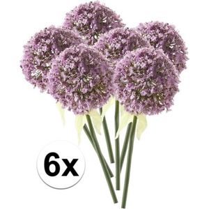 6 x Lila sierui steelbloem 70 cm - Kunstbloemen
