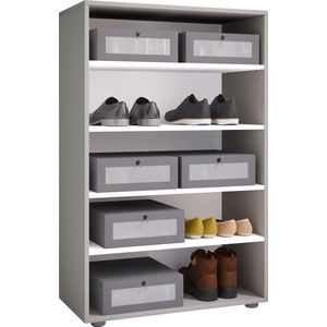 VCM XXL houten grote schoenenkast schoenenrek grote laarzen halmeubel Lona 5 vakken XXL houten grote schoenenkast schoenenrek grote laarzen halmeubel Lona 5 vakken
