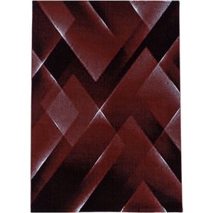 Pochon - Tapijt Costa - Rood - 290x200x0,9 - Vloerkleed - Abstract - Laagpolige Vloerkleed - Kortpolige Vloerkleed - Rechthoekige Tapijt - Rechthoekige Vloerkleed