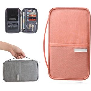 Consumerce® Canvas Reisportefeuille en Paspoorthouder – Roze – Document Organizer – Travel Wallet Organiser – Papier File Houder – Reispapieren Mapje – Reisportemonnee – Portefeuille – Hoes – Hoesje - Cover