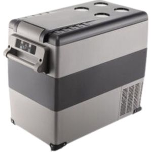 Koelbox - Auto Koelbox - Friggo - Met Display en Verlichting - 55L - Zwart/Grijs - Met Wielen