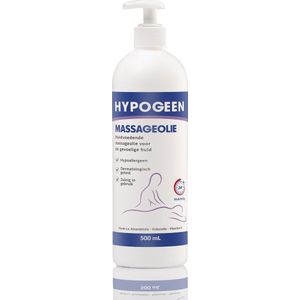 Hypogeen Massageolie 500ml - ook voor de overgevoelige huid - PH-neutraal - hypoallergeen - ontspannend effect voor alle soorten spierpijn - met amandelolie en kokosolie - natuurlijke massagelotion