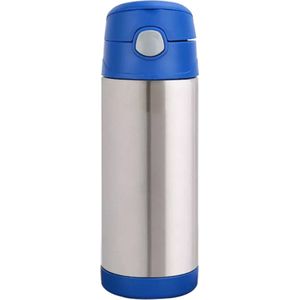 Newcups - drinkbeker voor warm & koud – 350 ml - voor kinderen - schoolbeker - RVS - BPA vrij - Blauw