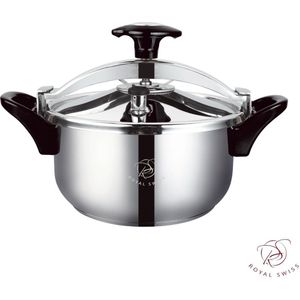 Royal Swiss - Snelkookpan - RVS - 8 Liter - Geschikt voor inductie - Ø 26 cm.