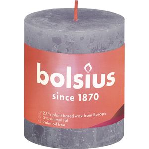 Bolsius Stompkaars Frosted Lavender Ø68 mm - Hoogte 8 cm - Grijs/Lavendel - 35 Branduren