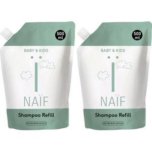 Naïf - Verzorgende Shampoo Voordeelset – Navulverpakking - Baby's & Kinderen - met Natuurlijke Ingrediënten - 2x 500ml