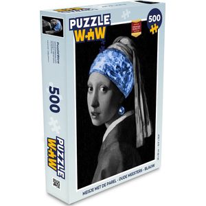 Puzzel Meisje met de parel - Oude meesters - Blauw - Legpuzzel - Puzzel 500 stukjes