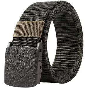 Premiumbelts® - Werkriem - Inkortbaar - Verstelbaar - Automatische Gesp Zwart - Riem Groen - 110 cm (model AY007)