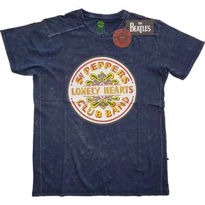 The Beatles - Sgt Pepper Drum Heren T-shirt - M - Blauw