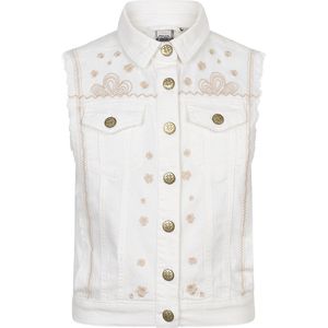 Meisjes gilet embroidery - Lily wit