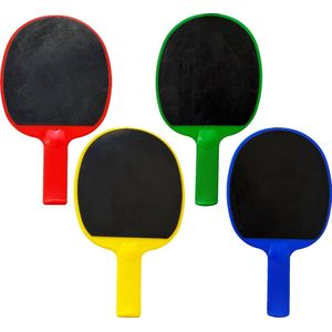 Guta Tafeltennisbats Kunststof + Rubber Set 4 Stuks, Hufterproof, Indoor/Outdoor