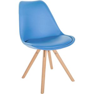 In And OutdoorMatch Stoel Hannie - Blauw - Kunstleer - Comfortabele zit - Hoogwaardige bekleding - Stijlvolle stoel - Klassieke uitstraling
