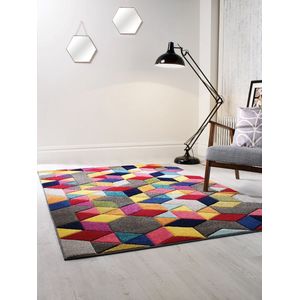 Flycarpets Kleurrijk Vloerkleed - Dynamic - Laagpolig - Geometrisch - Multi - 200x290 cm
