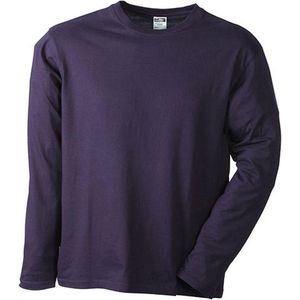 James and Nicholson - Heren Medium Lange Mouwen T-Shirt (Paars)