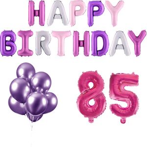 85 jaar Verjaardag Versiering Ballon Pakket Pastel & Roze