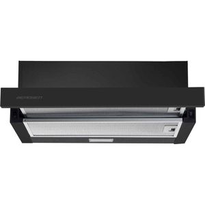 Telescopische Afzuigkap Zwart - 50x16 cm - Uittrekbaar - 2 Werkingsmodi - LED Verlichting