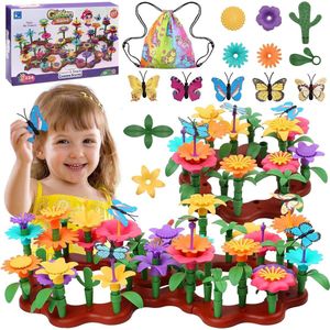 bloementuin, speelgoed voor meisjes vanaf 3, 4, 5, 6 jaar, kinderen, bloemen, bouwstenen, doe-het-zelf boeket, cadeau, tuinspeelgoed voor kinderen, kunstbloemstuk, cadeau