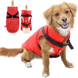 Winter Hondenjas Hondenkleding Waterdicht met D-ring,Hondje Warme Jassen Puppy Kleding Hond Vest voor Klein Huisdier Honden Kat (Rood,XS)