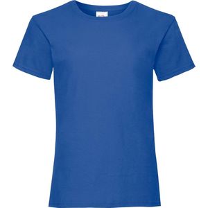 Fruit Of The Loom Meisjes Kinder Valuegewicht T-shirt  Korte Mouwen (2 stuks) (Royaal Blauw)