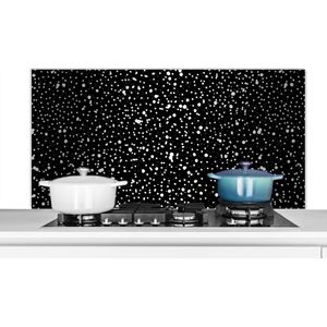 Spatscherm keuken - Patroon - Zwart - Zilver - Keuken - Achterwand - Stippen - Spatwand - Spatscherm - 120x60 cm