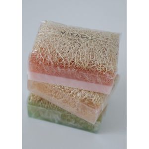 3 stuks-Natuurlijke Pompoenvezel Zeep- Handmade Loofah Soap