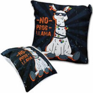 Sierkussen - Fun Lama (zwart) No Prob-llama - Zwart En Wit - 40 Cm X 40 Cm