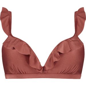 Beachlife Chocolate Shine ruffle bikinitop