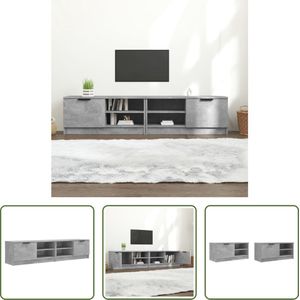 The Living Store TV-meubel Betongrijs - 80 x 35 x 36.5 cm - Praktisch - hoogwaardig hout - Voldoende opbergruimte - Stevig blad