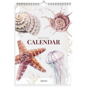 Fabrikten Verjaardagskalender - Strand - Creme/Roze/Bruin - A4