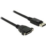 DisplayPort inbouwadapter (m-v) - versie 1.2 (4K 60Hz) / zwart - 1 meter