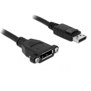 DisplayPort inbouwadapter (m-v) - versie 1.2 (4K 60Hz) / zwart - 1 meter