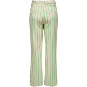 Only Broek Onllowa Hw Belt Stripe Pant Cc Tlr 15279663 Moonbeam/spring Bud Dames Maat - W38 X L32
