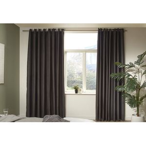 Mesa Living Verduisterende Gordijnen - Donkergrijs - Gordijnen kant en klaar Ringen - 150 x 250cm