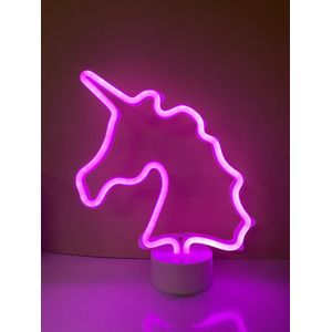 LED unicorn lamp met neonlicht - roze neon verlichting - 29.5 x 24 x 8.5 cm - Tafellamp - Nachtlamp - Decoratieve verlichting - Woonaccessoires