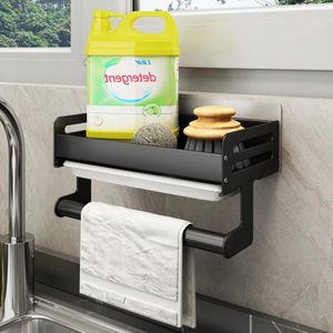 Wastafelorganizer - muur hangend - zonder boren - zelfklevend - keukenaccessoires - spons