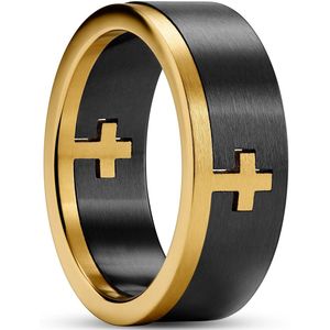 Arkai - Heren - Roestvrij Staal Ringen - Zwart