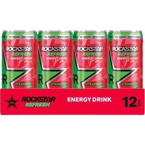 Rockstar - Energy Drink Strawberry Lime No Sugar - 12x 250ml