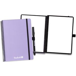 Bambook Veluwe Colourful uitwisbaar notitieboek - Lila - A5 - Blanco pagina's - Duurzaam, herbruikbaar whiteboard schrift - Met 1 gratis stift