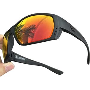 Livano Polaroid Zonnebril Voor Heren - Zonnenbrillen - Zonnenbril - Sun Glasses - Sunglasses - Techno Bril - Rave & Festival - Premium Quality - Rode Glazen