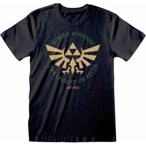 Nintendo The Legend Of Zelda - Hyrule Kingdom Crest Mens Tshirt - L - Zwart
