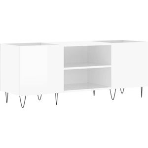 vidaXL Platenkast - Hoogglans Wit - Hout - 121x38x48 cm