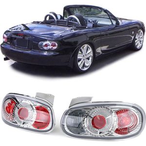 Achterlichten Set Geschikt voor Mazda Mx5 NB 1998 t/m 2005 Rood Chrome