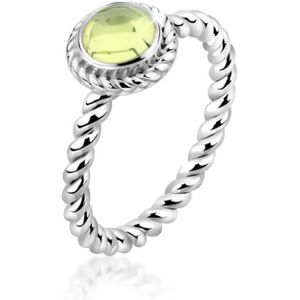 Nenalina Dames Ring Peridot Geburtsstein August Boho Oxid 925 Silber